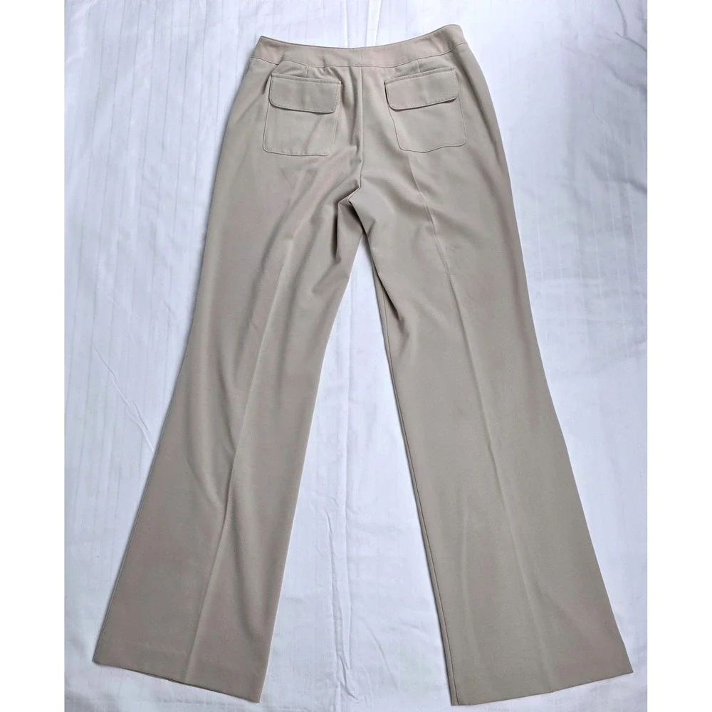 Worthington Stretch Dress Pants Womens 10T Tall Beige Tan Straight‎ Leg Trousers